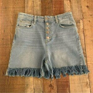BDG urban outfitters womens size 29 girlfriend fringe denim shorts in light blue